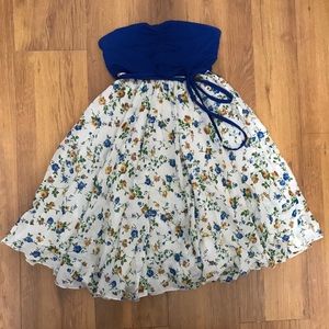 Blue and floral dress